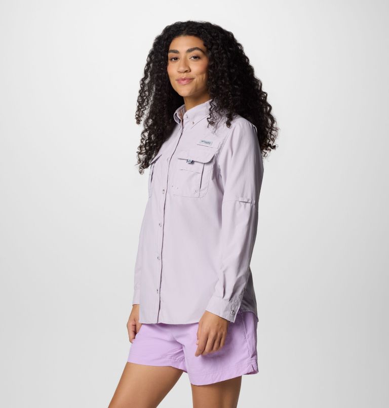 Women's PFG Bahama II Long Sleeve Shirt, Color: Lavender Pearl, image 3