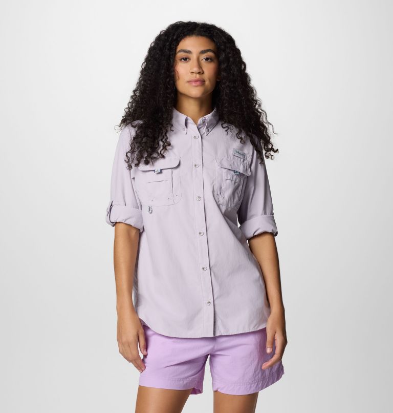 Women's PFG Bahama II Long Sleeve Shirt, Color: Lavender Pearl, image 6