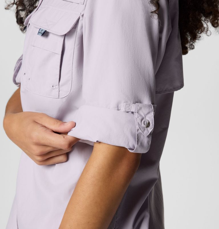 Women's PFG Bahama II Long Sleeve Shirt, Color: Lavender Pearl, image 7