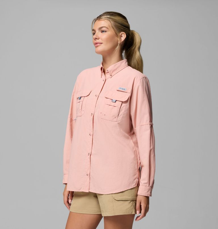 Women's PFG Bahama II Long Sleeve Shirt, Color: Faux Pink, image 4