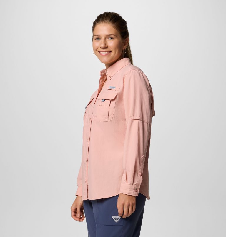 Women's PFG Bahama II Long Sleeve Shirt, Color: Faux Pink, image 3