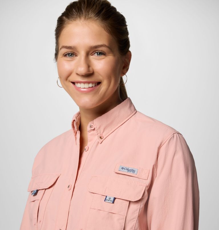 Women's PFG Bahama II Long Sleeve Shirt, Color: Faux Pink, image 4