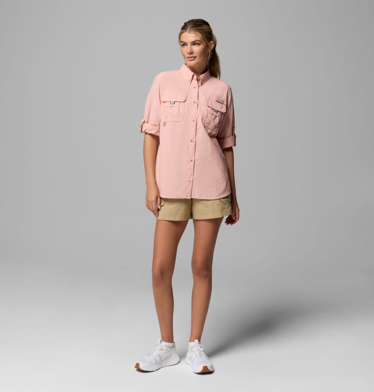 Women's PFG Bahama II Long Sleeve Shirt, Color: Faux Pink, image 2