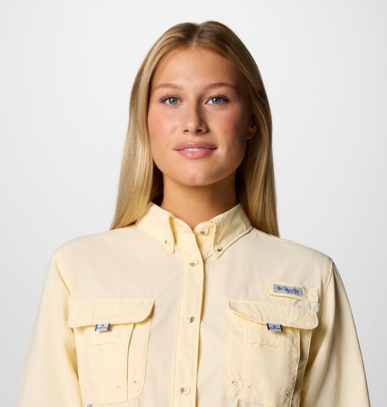 Women's PFG Bahama II Long Sleeve Shirt, Color: Lemon Wash, image 4