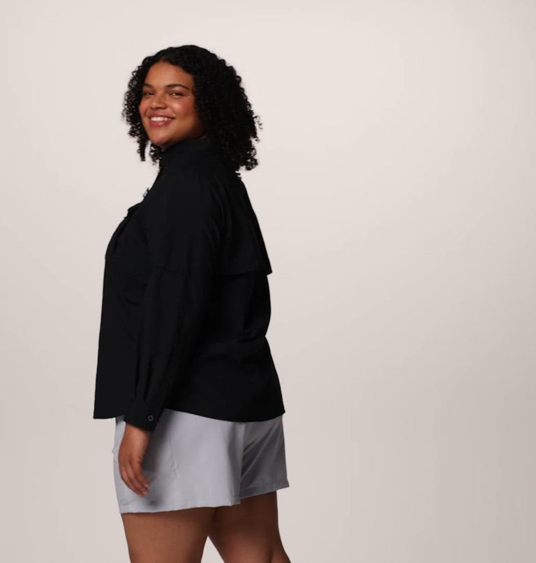 Women's PFG Bahama II Long Sleeve Shirt, Color: Black