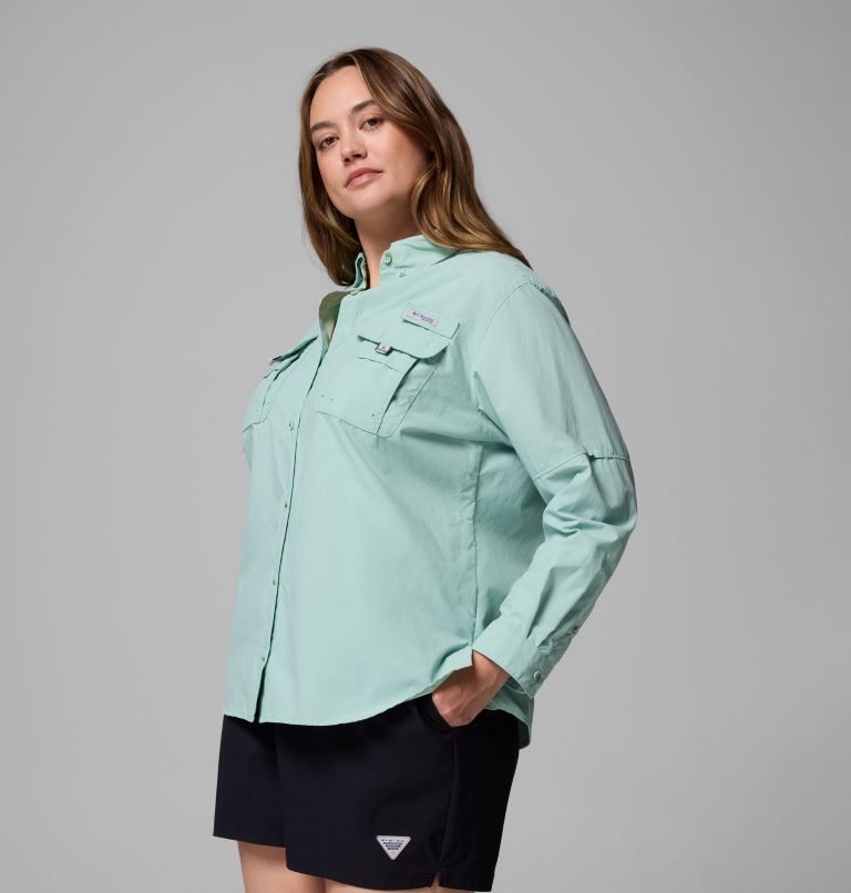 Women's PFG Bahama II Long Sleeve Shirt, Color: Misty Jade, image 4