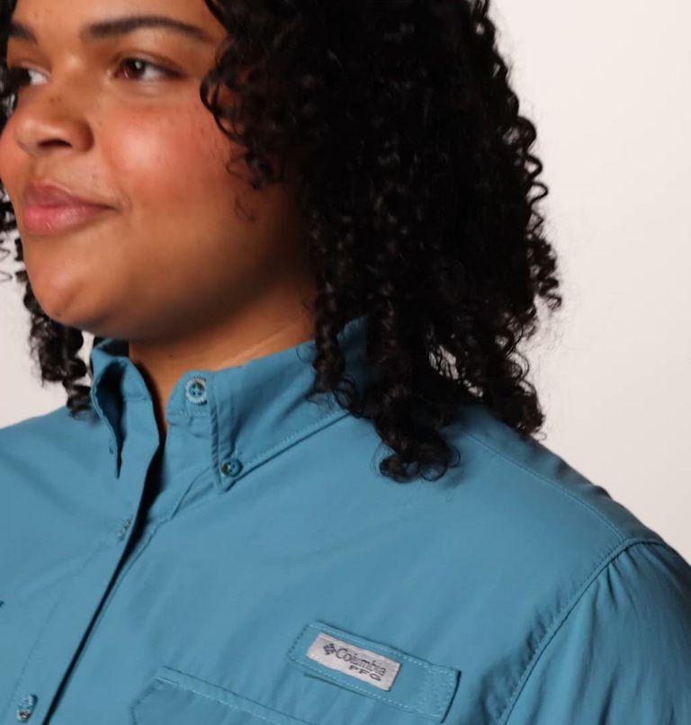 Women's PFG Bahama II Long Sleeve Shirt, Color: Canyon Blue