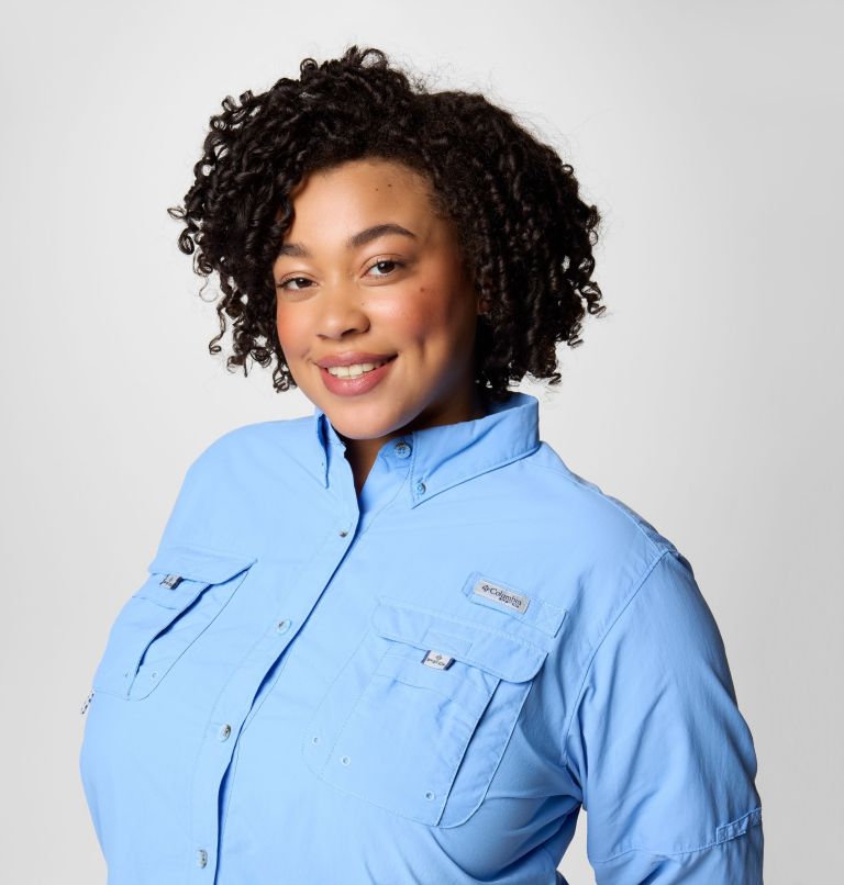 Women's PFG Bahama II Long Sleeve Shirt, Color: White Cap, image 5