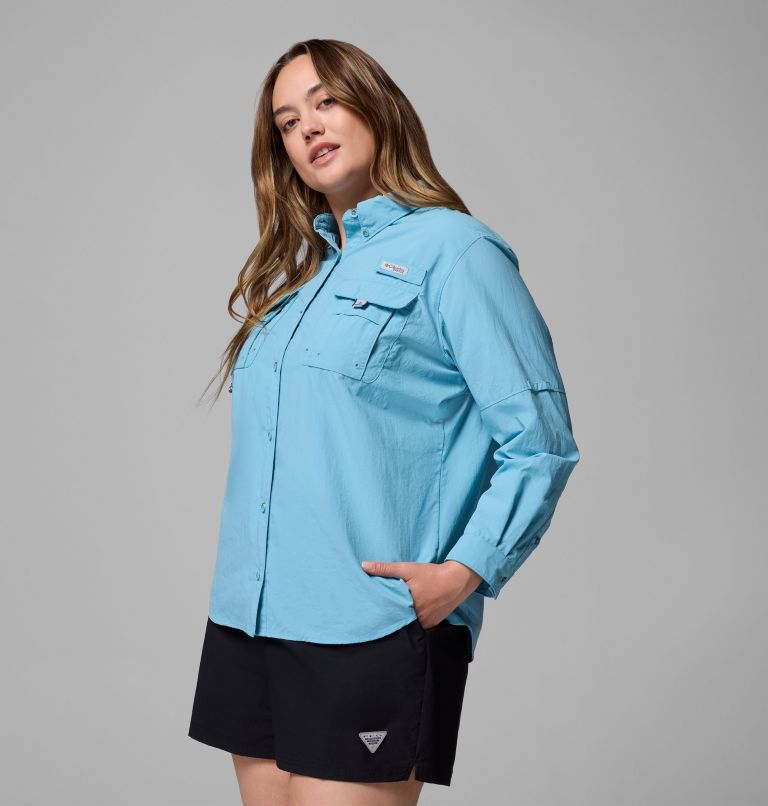 Women's PFG Bahama II Long Sleeve Shirt, Color: Vintage Blue, image 4