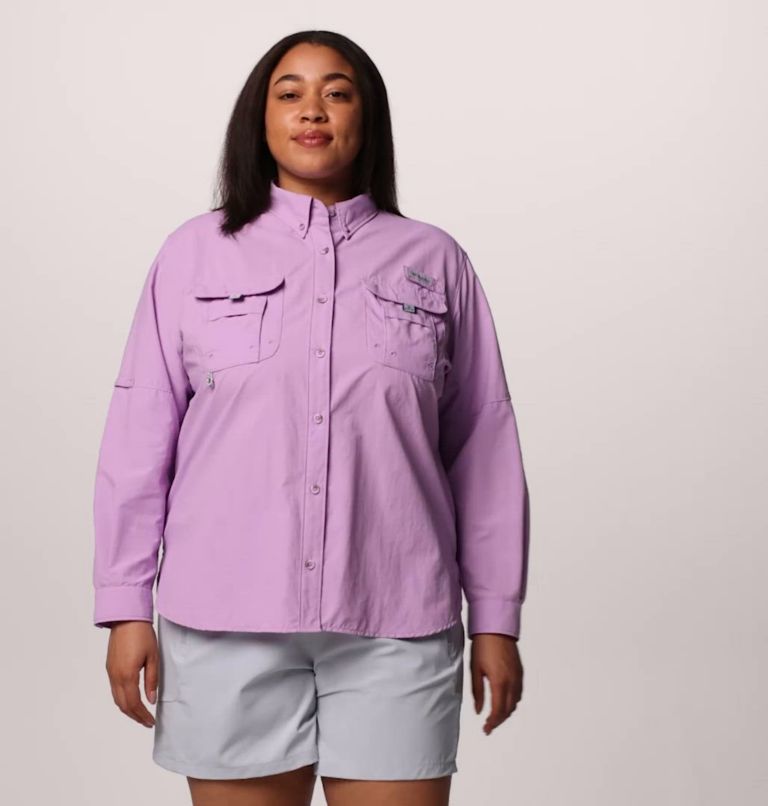 Women's PFG Bahama II Long Sleeve Shirt, Color: Hydrangea