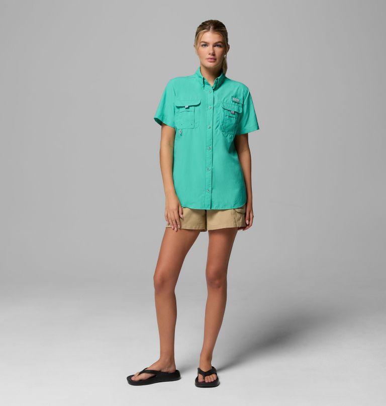 Women's PFG Bahama II Short Sleeve Shirt, Color: Glaze Green, image 2
