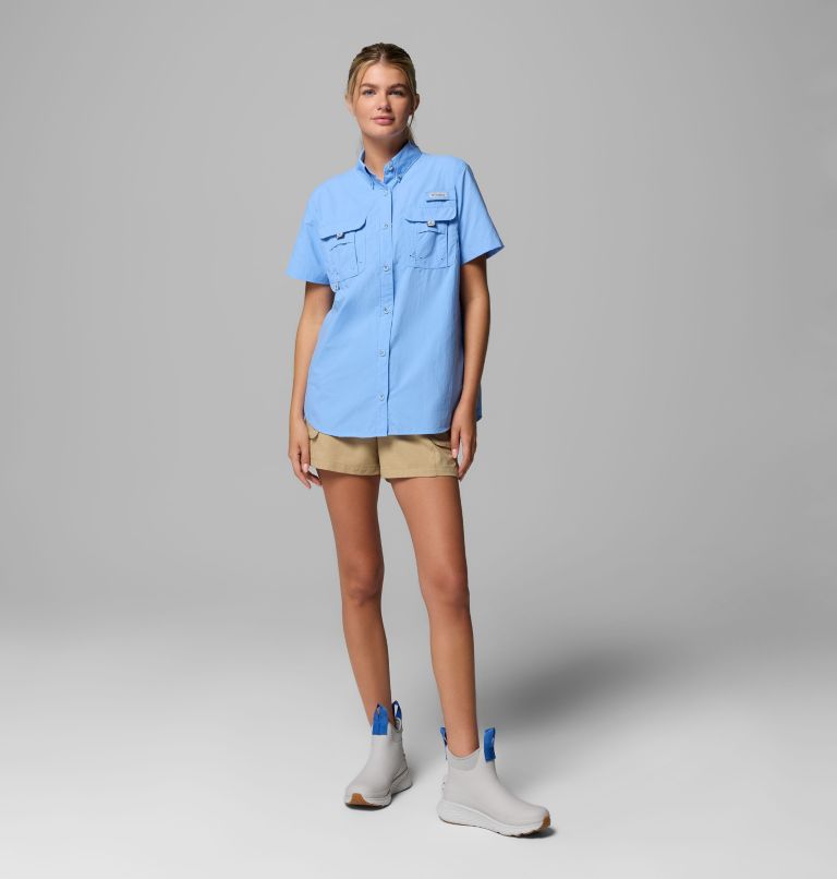 Women's PFG Bahama II Short Sleeve Shirt, Color: White Cap, image 2