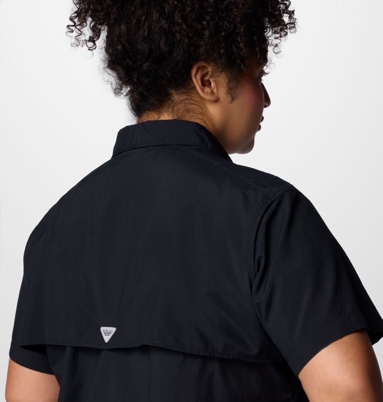 Women's PFG Bahama Short Sleeve Shirt - Plus Size, Color: Black, image 5