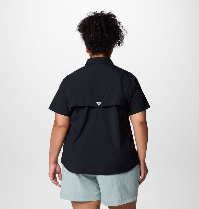 Women's PFG Bahama Short Sleeve Shirt - Plus Size, Color: Black, image 2