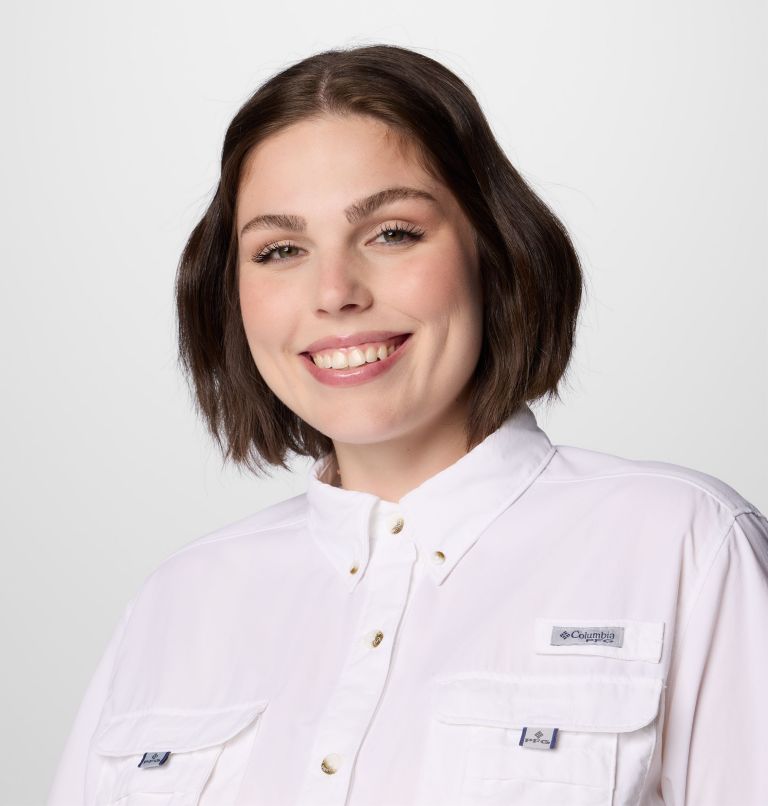 Women's PFG Bahama Short Sleeve Shirt - Plus Size, Color: White, image 5