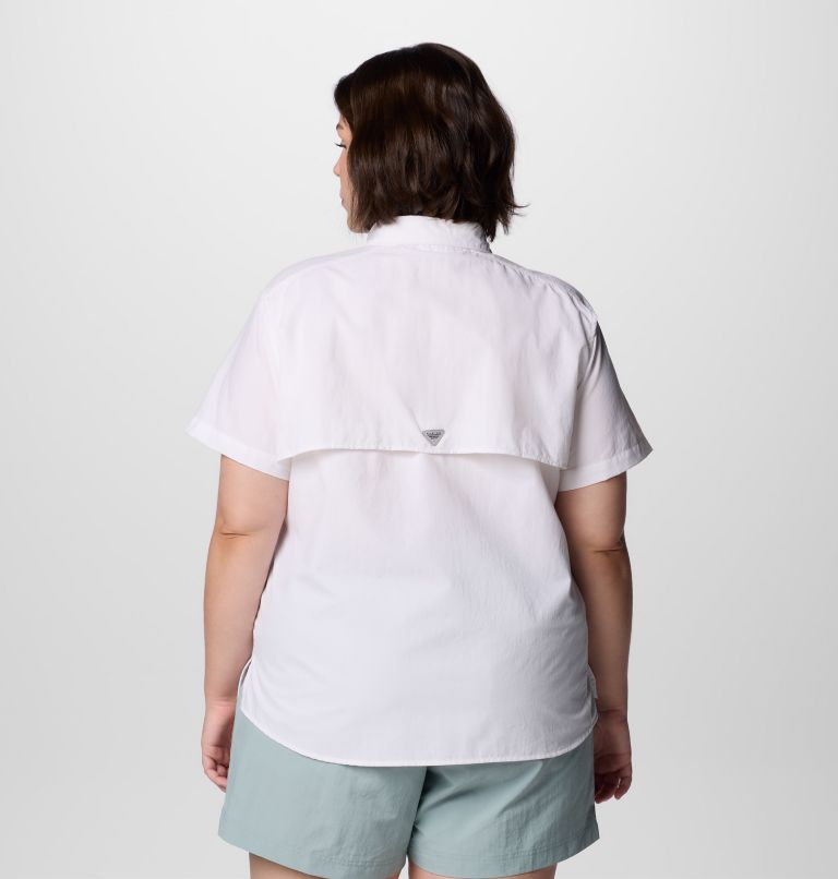Women's PFG Bahama Short Sleeve Shirt - Plus Size, Color: White, image 2