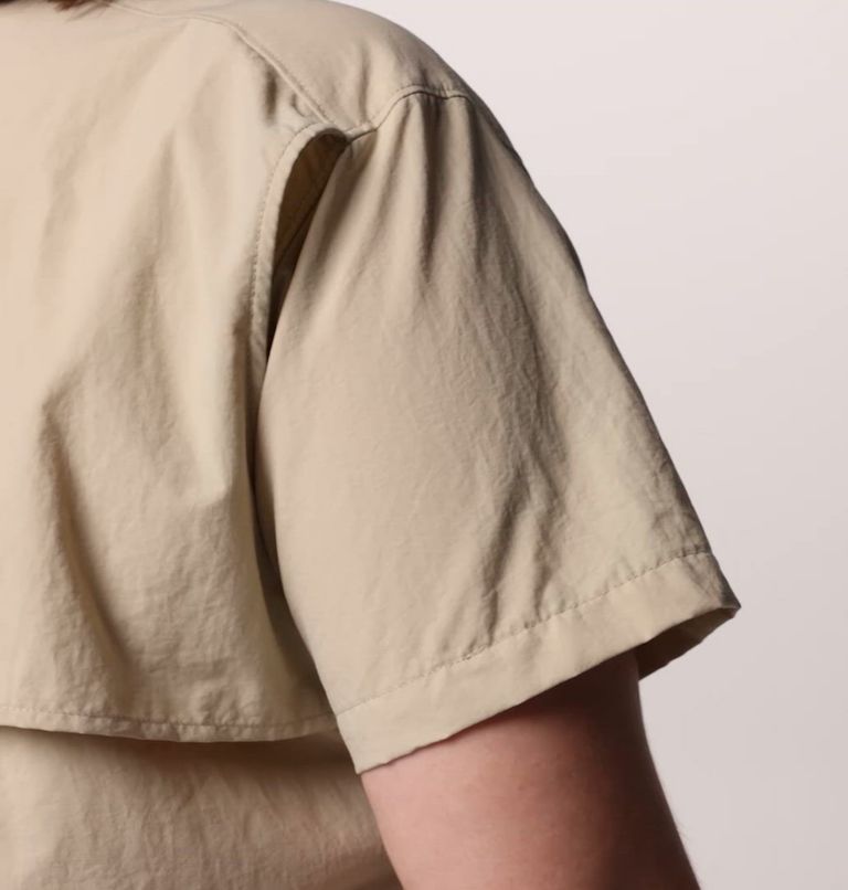 Women's PFG Bahama Short Sleeve Shirt - Plus Size, Color: Fossil