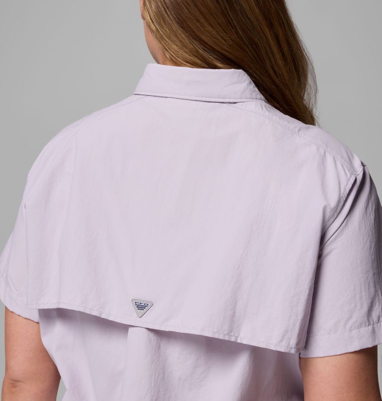 Women's PFG Bahama Short Sleeve Shirt - Plus Size, Color: Lavender Pearl, image 6