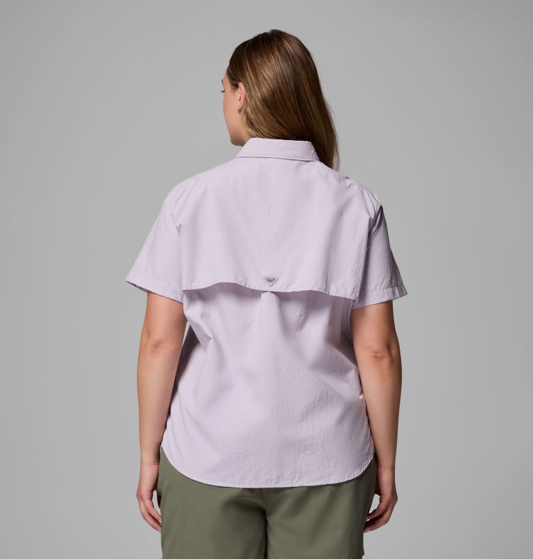 Women's PFG Bahama Short Sleeve Shirt - Plus Size, Color: Lavender Pearl, image 3