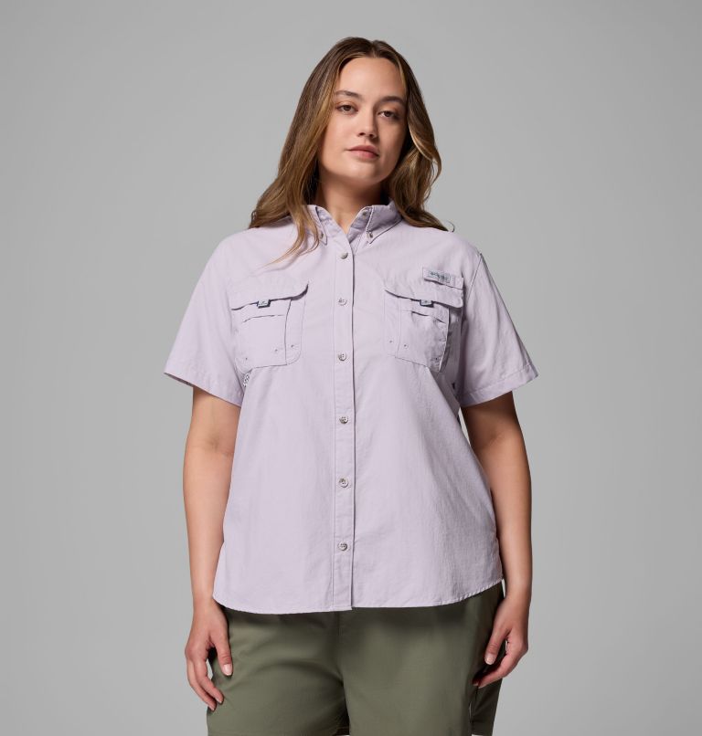 Women's PFG Bahama Short Sleeve Shirt - Plus Size, Color: Lavender Pearl, image 1