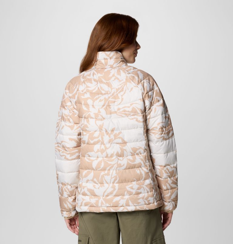 Women's Powder Lite II Printed Full Zip Jacket, Color: Canoe Leafall Print, image 2