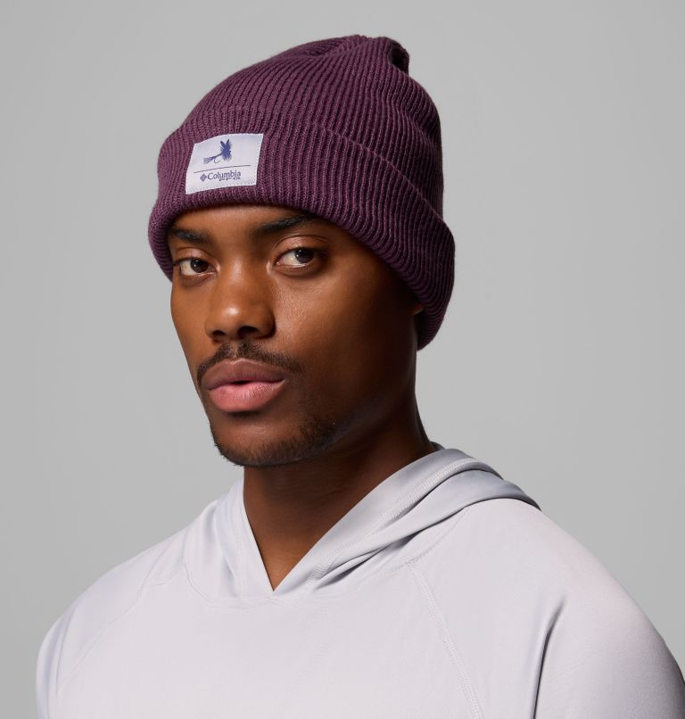 PFG Cuffed Beanie, Color: Dusty Purple, Fly, image 2