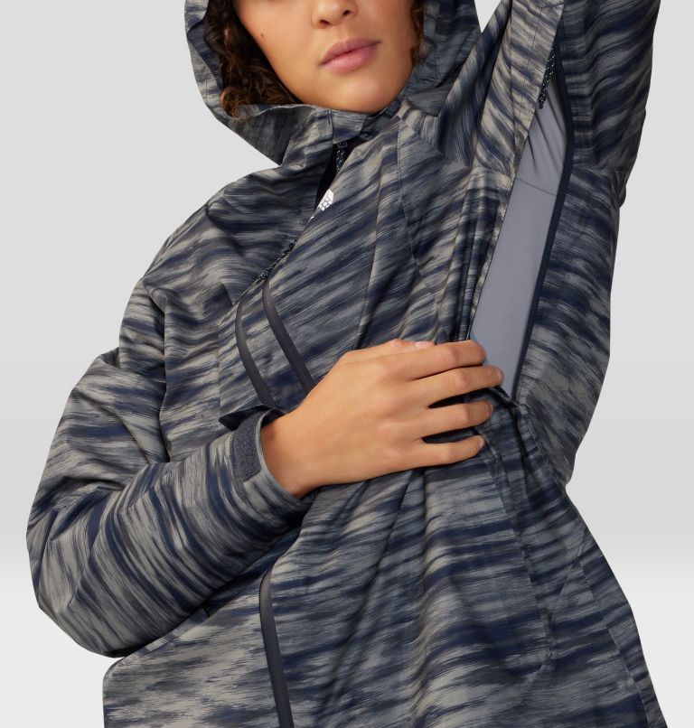 Women's Stretch Ozonic Jacket, Color: Dark Zinc Frequency Print, image 7