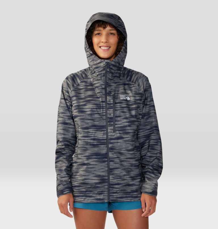 Women's Stretch Ozonic Jacket, Color: Dark Zinc Frequency Print, image 1
