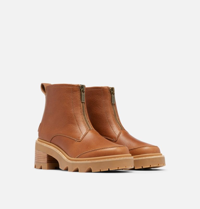 JOAN NOW Bottes à fermeture éclair pour femme, Color: Velvet Tan, Gum 2, image 2