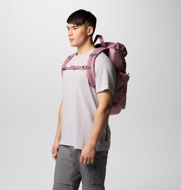 Unisex Trail Traveler 28L Rucksack, Color: Fig, Eraser Pink, image 3