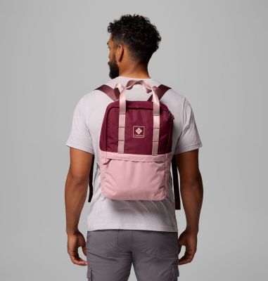 Unisex Trek 18L Backpack, Color: Rich Wine, Eraser Pink, image 4