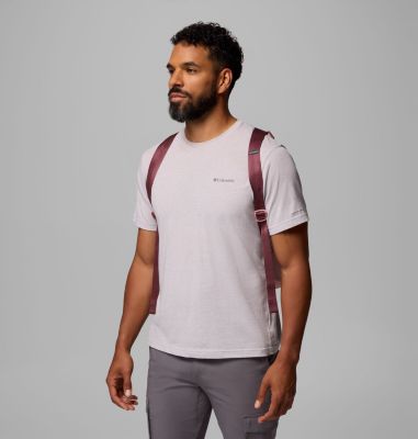 Unisex Trek 18L Backpack, Color: Rich Wine, Eraser Pink, image 3