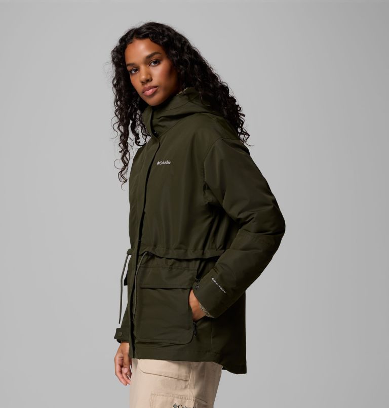 Women's Drop Ridge II 3-in-1 Waterproof Jacket, Color: Greenscape, image 4