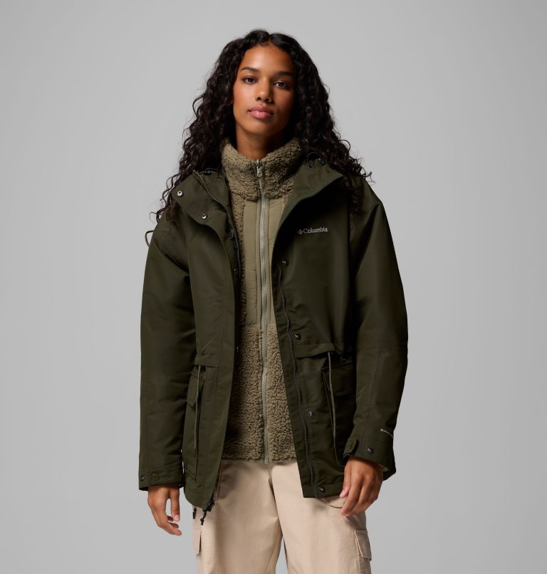 Women's Drop Ridge II 3-in-1 Waterproof Jacket, Color: Greenscape, image 5