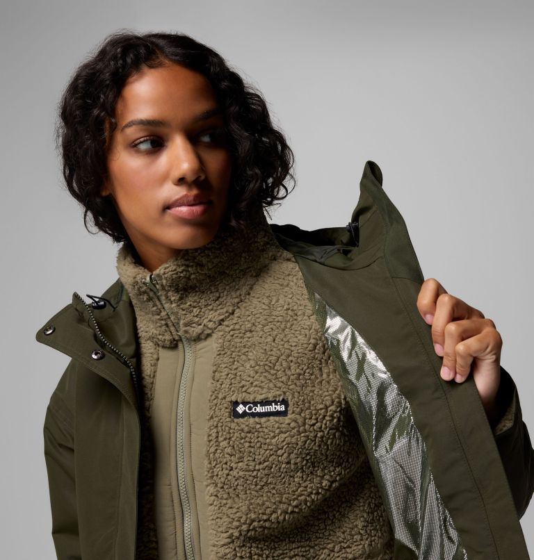 Women's Drop Ridge II 3-in-1 Waterproof Jacket, Color: Greenscape, image 7