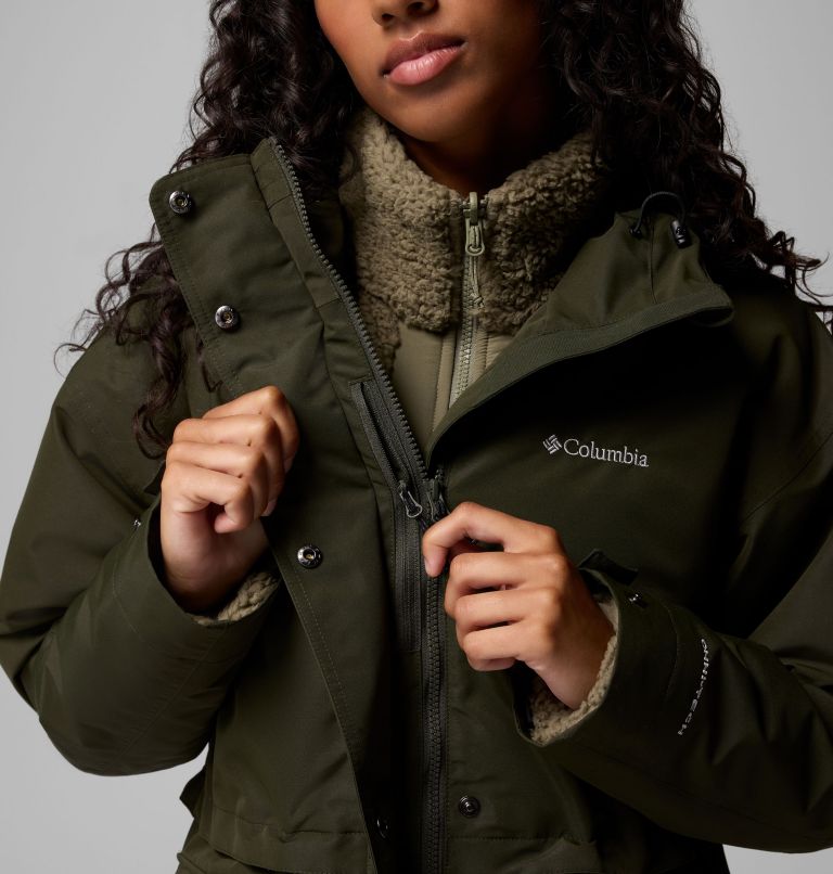 Women's Drop Ridge II 3-in-1 Waterproof Jacket, Color: Greenscape, image 8