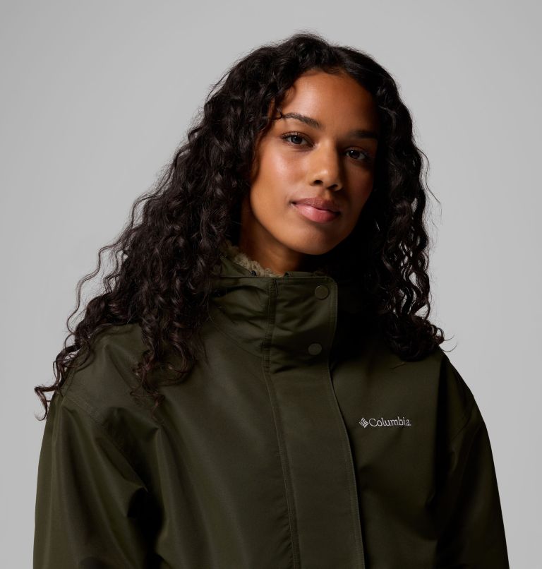 Women's Drop Ridge II 3-in-1 Waterproof Jacket, Color: Greenscape, image 9