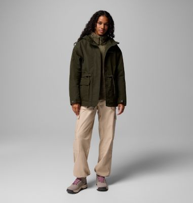 Women's Drop Ridge II 3-in-1 Waterproof Jacket, Color: Greenscape, image 4