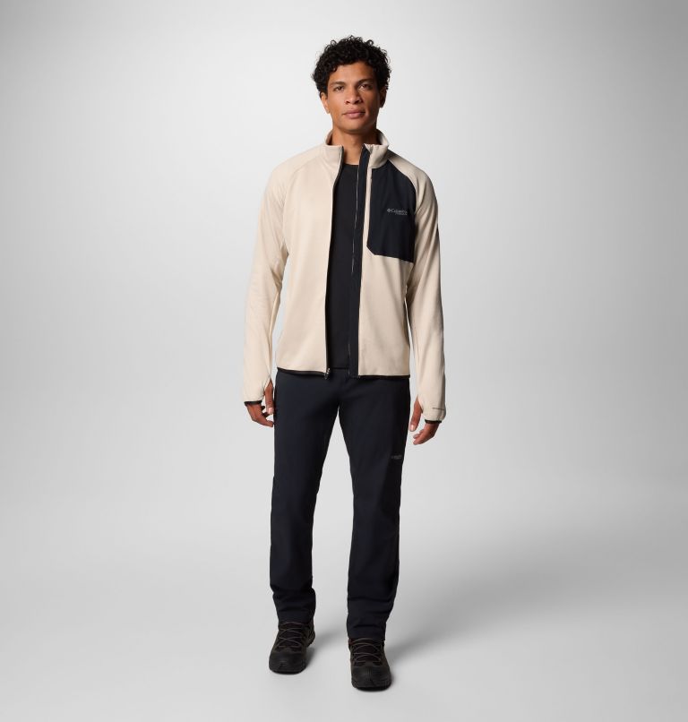 Men's Triple Canyon Grid Fleece II Full Zip Jacket, Color: Dark Stone, Black, image 2