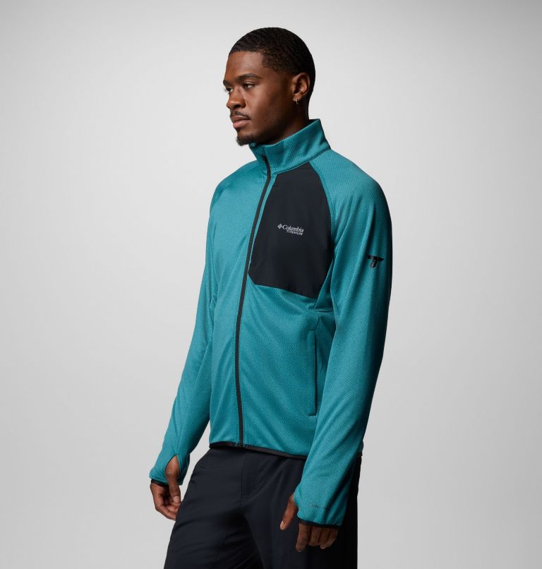 Men's Triple Canyon Grid Fleece II Full Zip Jacket, Color: River Blue, Black, image 4