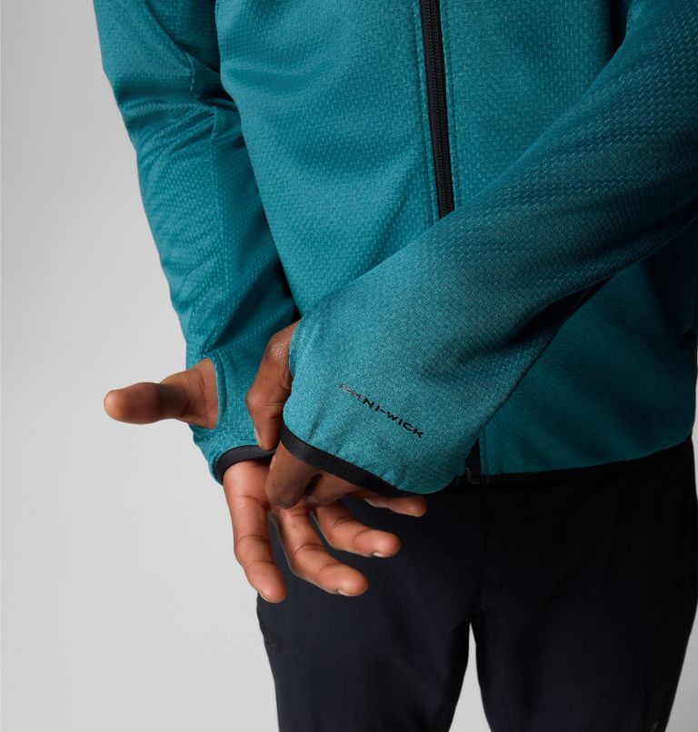 Men's Triple Canyon Grid Fleece II Full Zip Jacket, Color: River Blue, Black, image 8