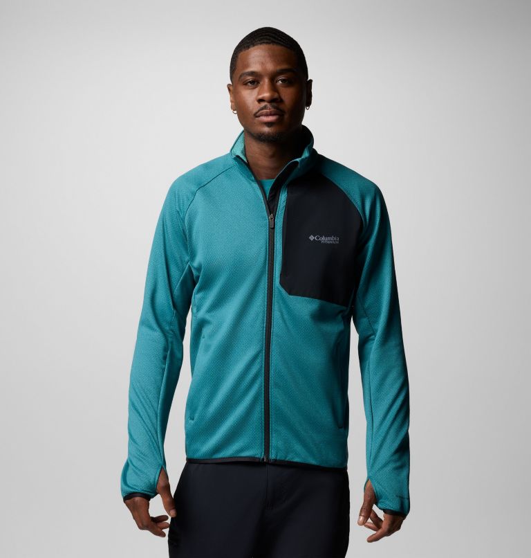 Men's Triple Canyon Grid Fleece II Full Zip Jacket, Color: River Blue, Black, image 1