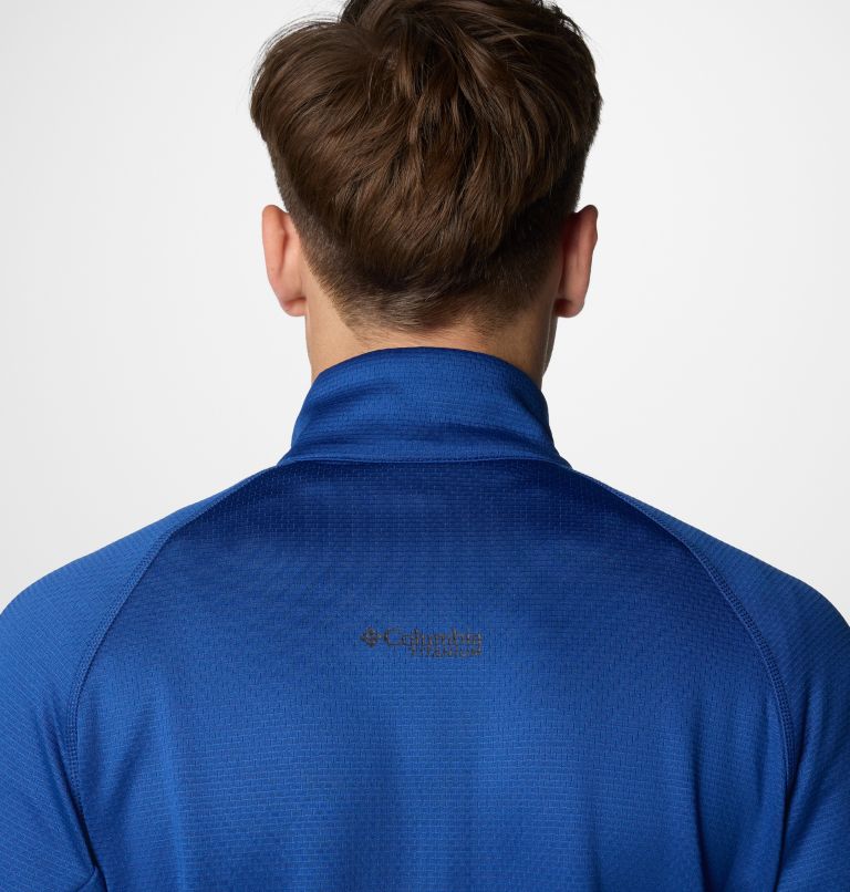 Men's Triple Canyon Grid Fleece II Full Zip Jacket, Color: Mountain Blue, Black, image 8