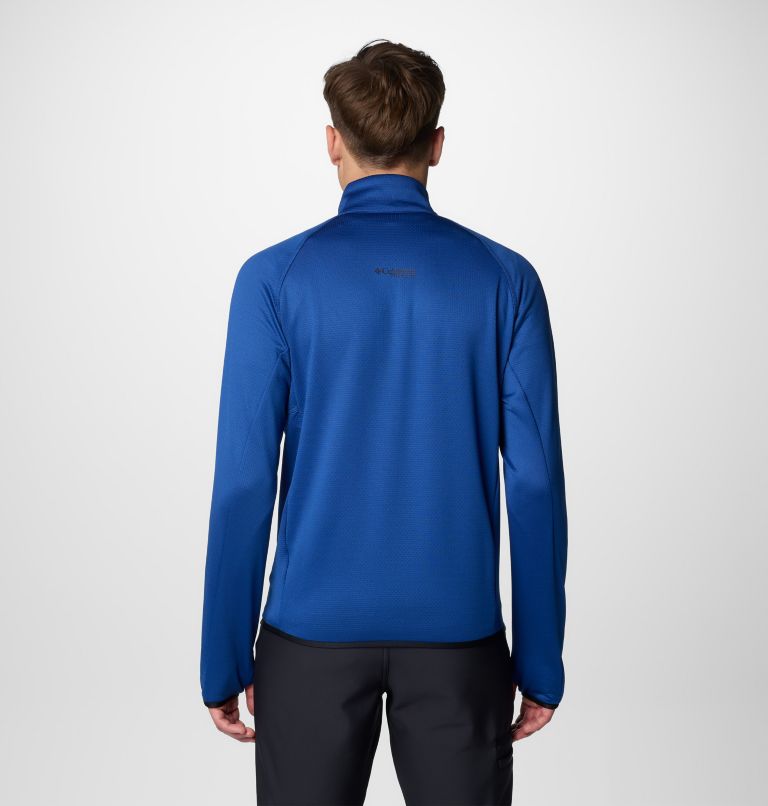 Men's Triple Canyon Grid Fleece II Full Zip Jacket, Color: Mountain Blue, Black, image 2