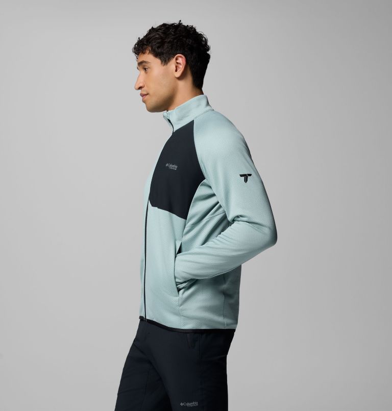 Men's Triple Canyon Grid Fleece II Full Zip Jacket, Color: Crushed Blue, Black, image 4