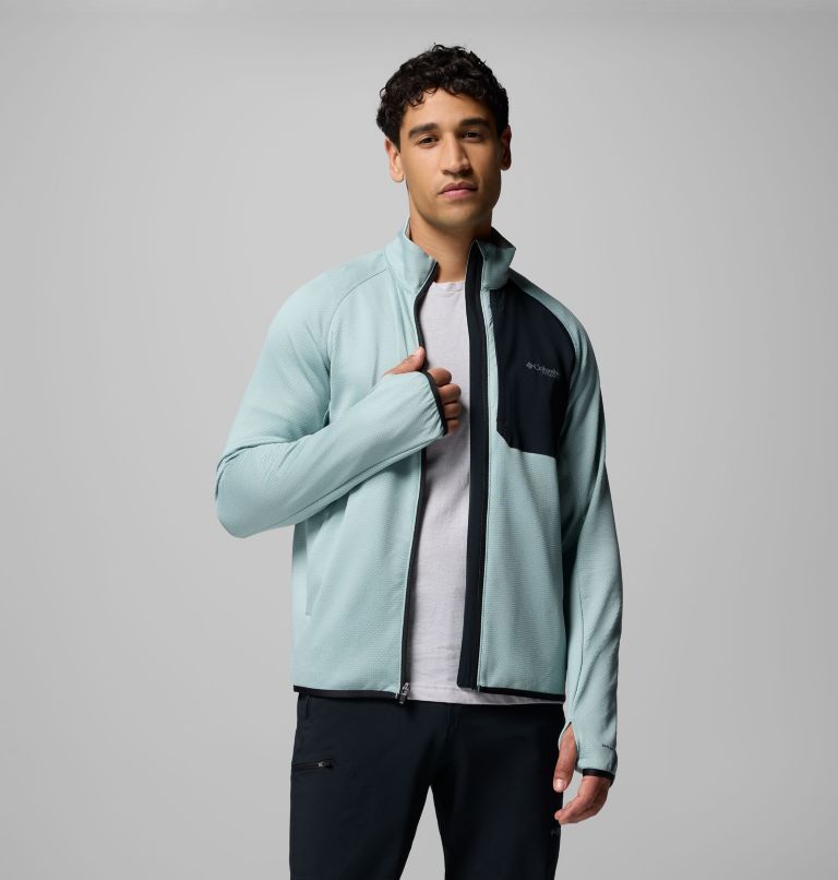 Men's Triple Canyon Grid Fleece II Full Zip Jacket, Color: Crushed Blue, Black, image 5