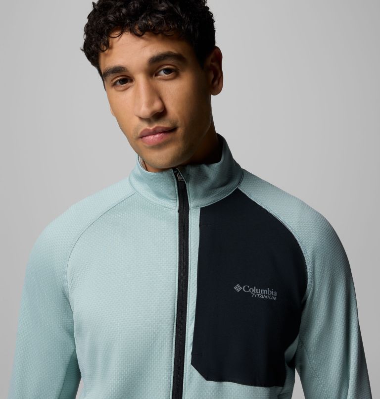 Men's Triple Canyon Grid Fleece II Full Zip Jacket, Color: Crushed Blue, Black, image 6