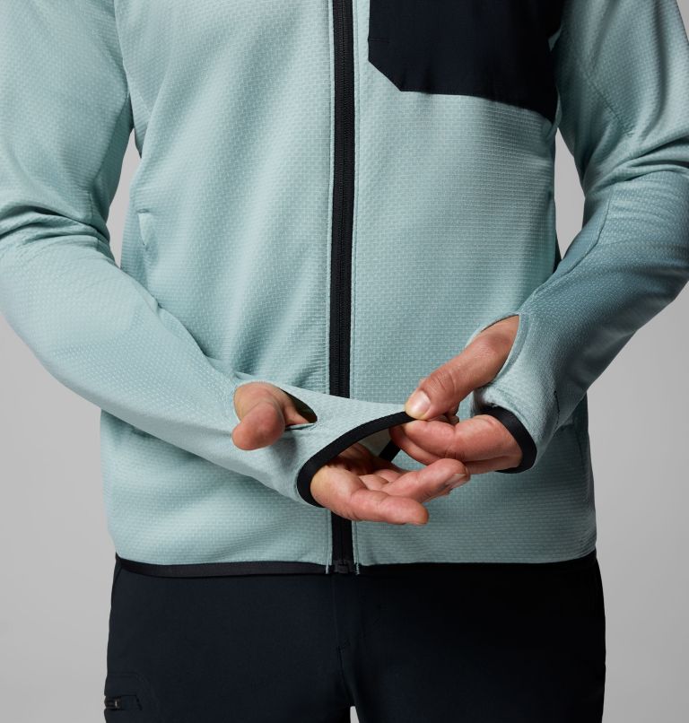 Men's Triple Canyon Grid Fleece II Full Zip Jacket, Color: Crushed Blue, Black, image 8