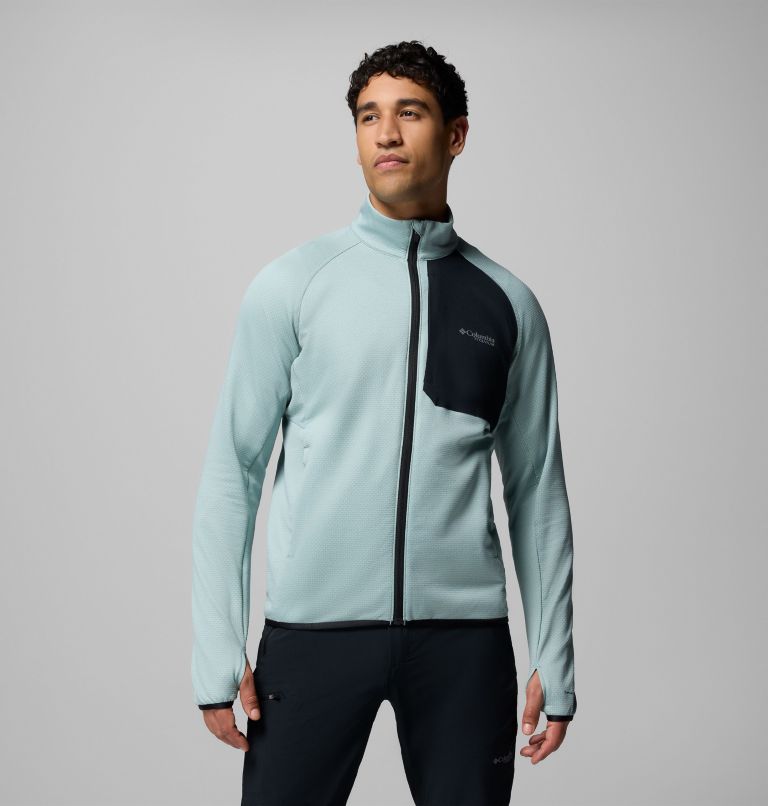 Men's Triple Canyon Grid Fleece II Full Zip Jacket, Color: Crushed Blue, Black, image 1