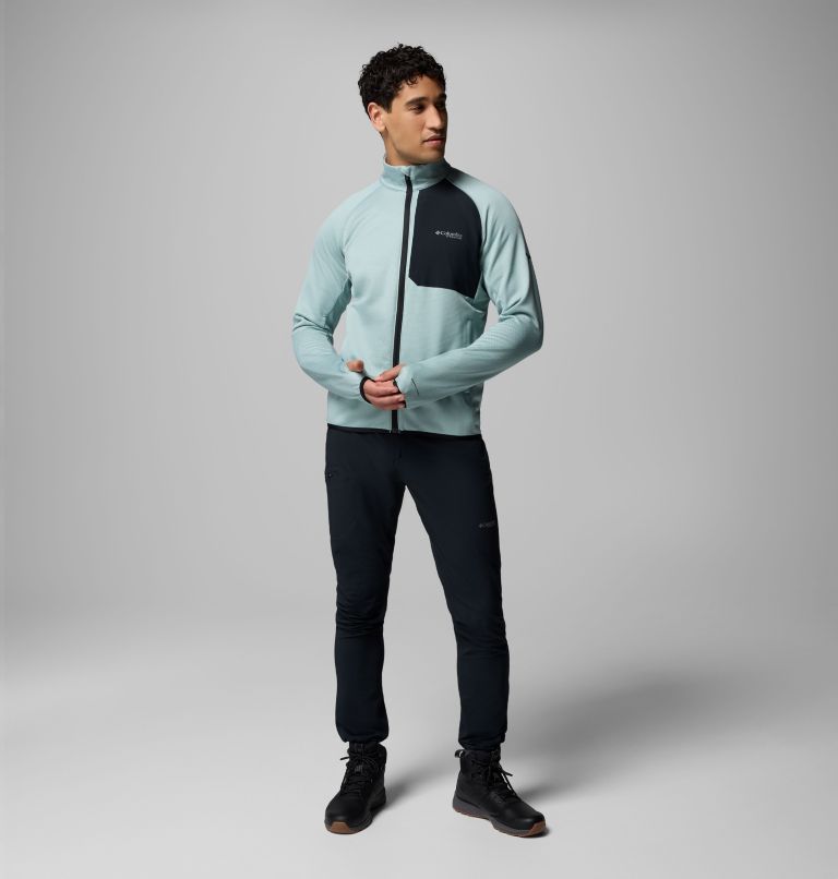 Men's Triple Canyon Grid Fleece II Full Zip Jacket, Color: Crushed Blue, Black, image 2
